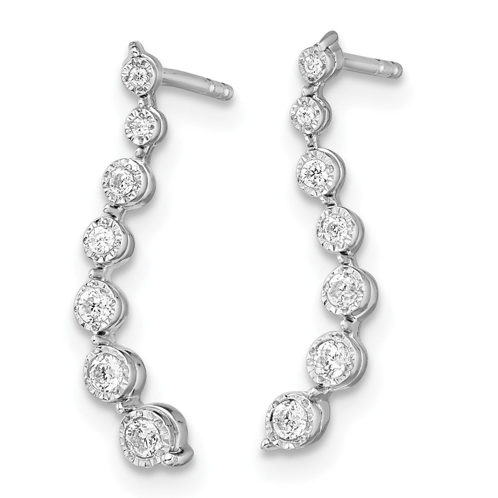 White Gold Graduating Diamond Post Earrings - Model EM8557-015-WA - Charlie & Co. Jewelry