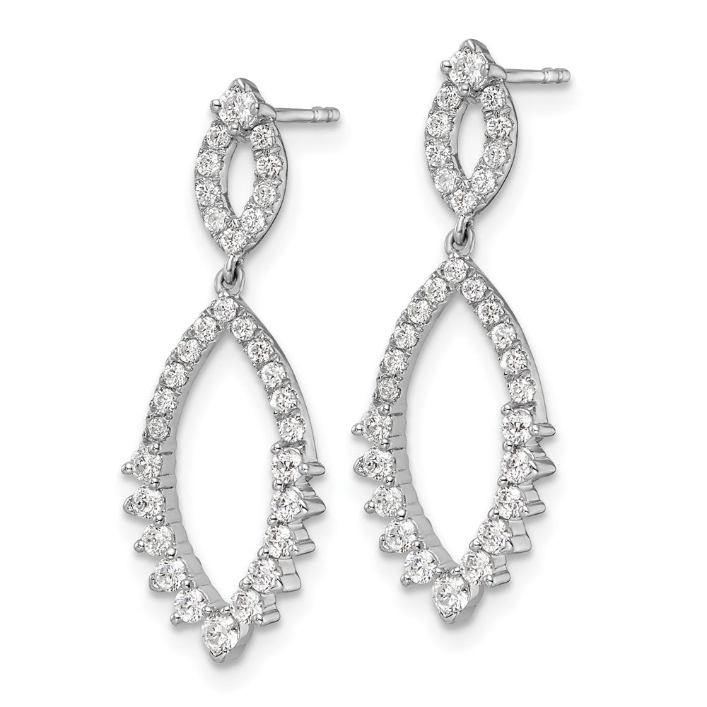 White Gold Lab Grown Diamond VS/SI FGH Teardrop Post Dangle Earrings - Model EM9111-084-WLG - Charlie & Co. Jewelry