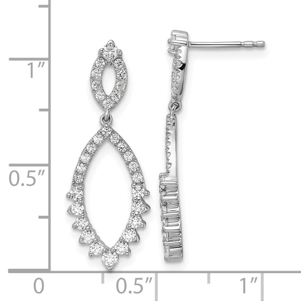 White Gold Lab Grown Diamond VS/SI FGH Teardrop Post Dangle Earrings - Model EM9111-084-WLG - Charlie & Co. Jewelry