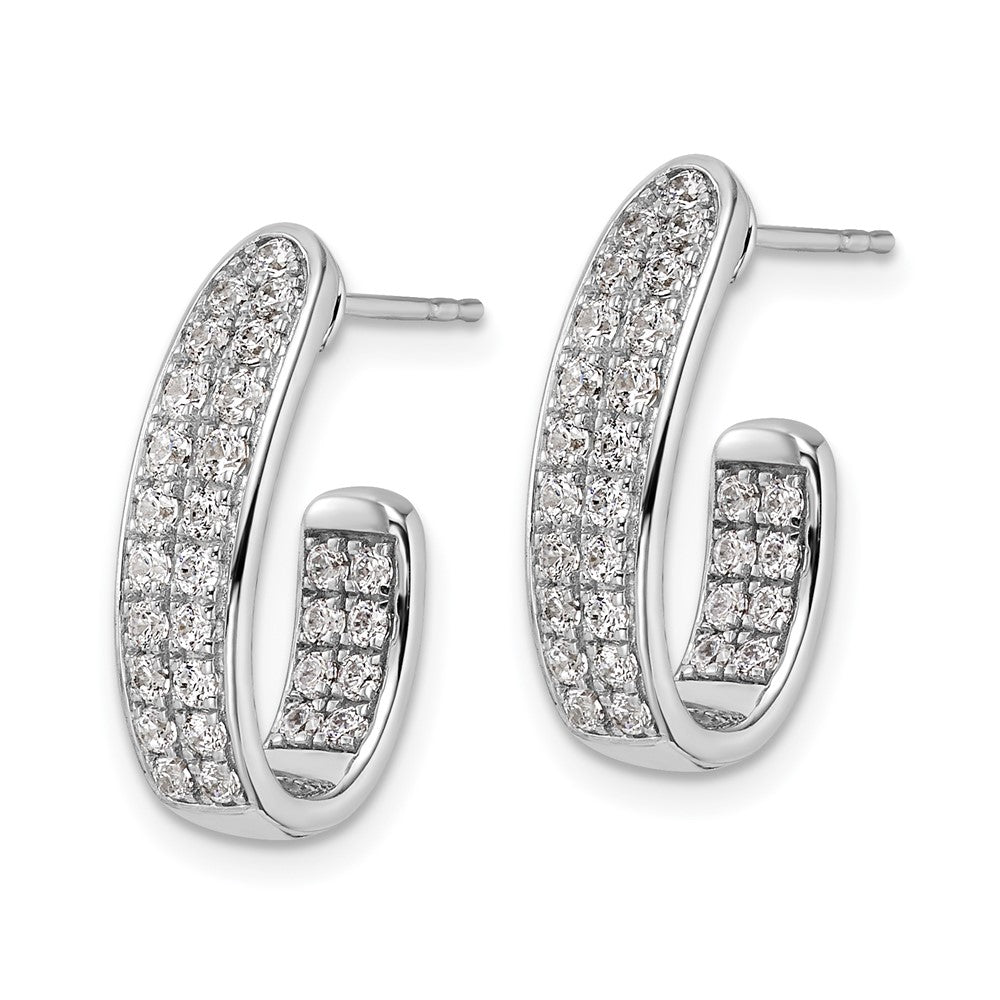 White Gold Lab Grown Diamond VS/SI FGH In and Out J-Hoop Earrings - Model EM9119-100-WLG - Charlie & Co. Jewelry