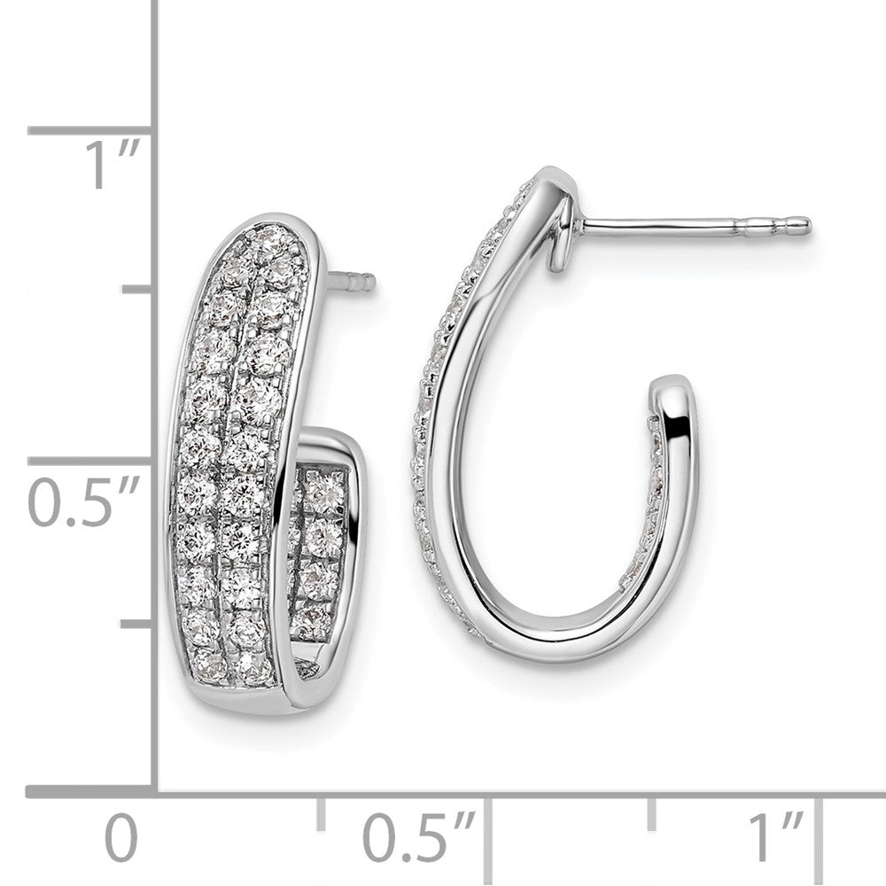 White Gold Lab Grown Diamond VS/SI FGH In and Out J-Hoop Earrings - Model EM9119-100-WLG - Charlie & Co. Jewelry