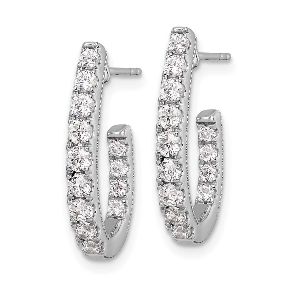 White Gold Lab Grown Diamond VS/SI FGH In and Out J-Hoop Earring - Model EM9122-100-WLG - Charlie & Co. Jewelry