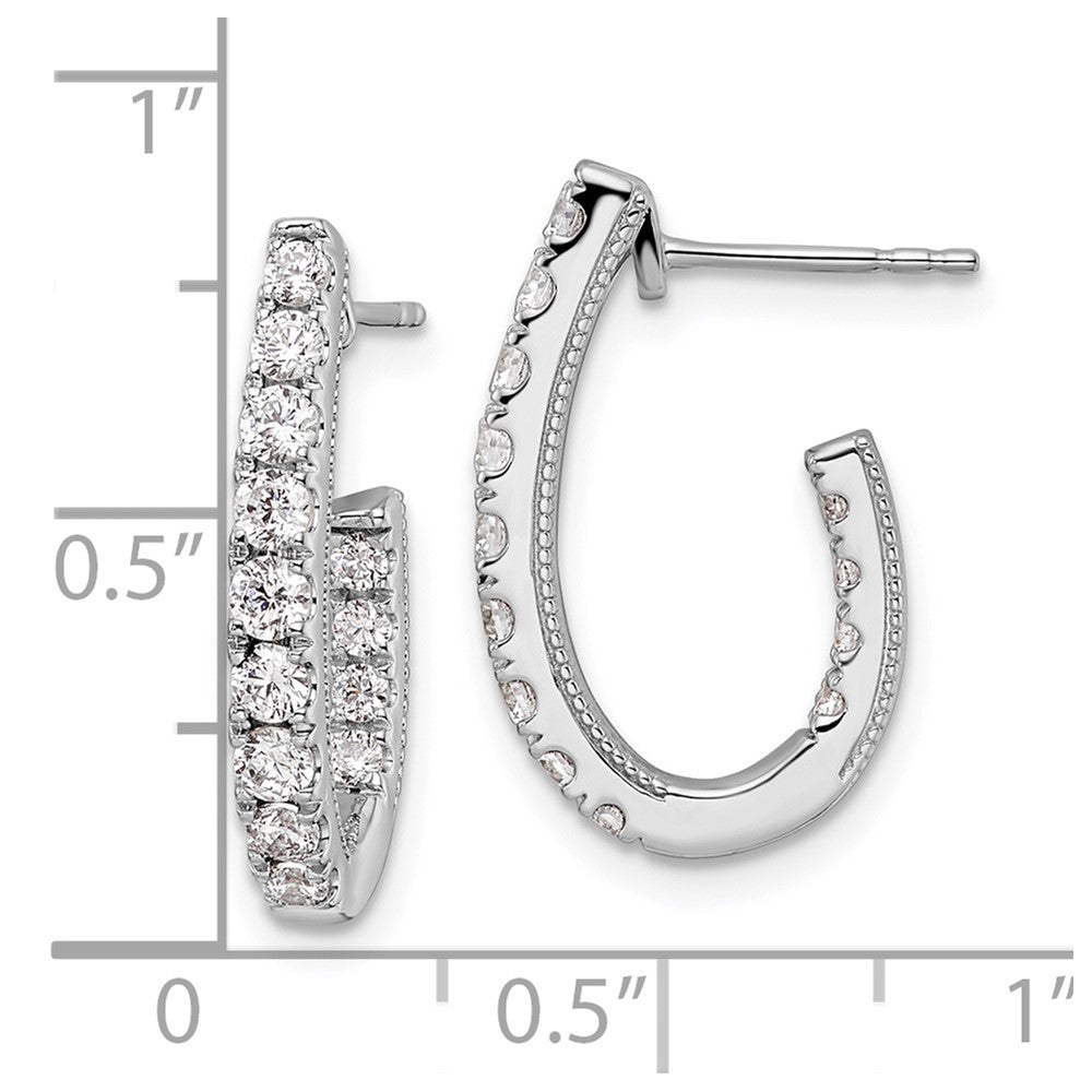 White Gold Lab Grown Diamond VS/SI FGH In and Out J-Hoop Earring - Model EM9122-100-WLG - Charlie & Co. Jewelry