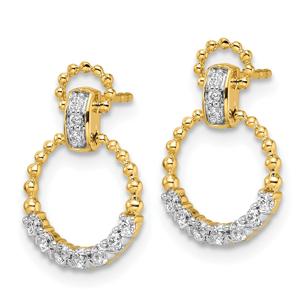 Gold Lab Grown Diamond VS/SI FGH Dangle Post Earrings - Model EM9123-024-YLG - Charlie & Co. Jewelry