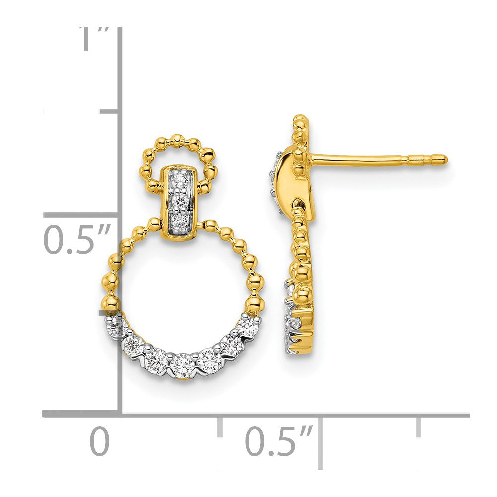 Gold Lab Grown Diamond VS/SI FGH Dangle Post Earrings - Model EM9123-024-YLG - Charlie & Co. Jewelry