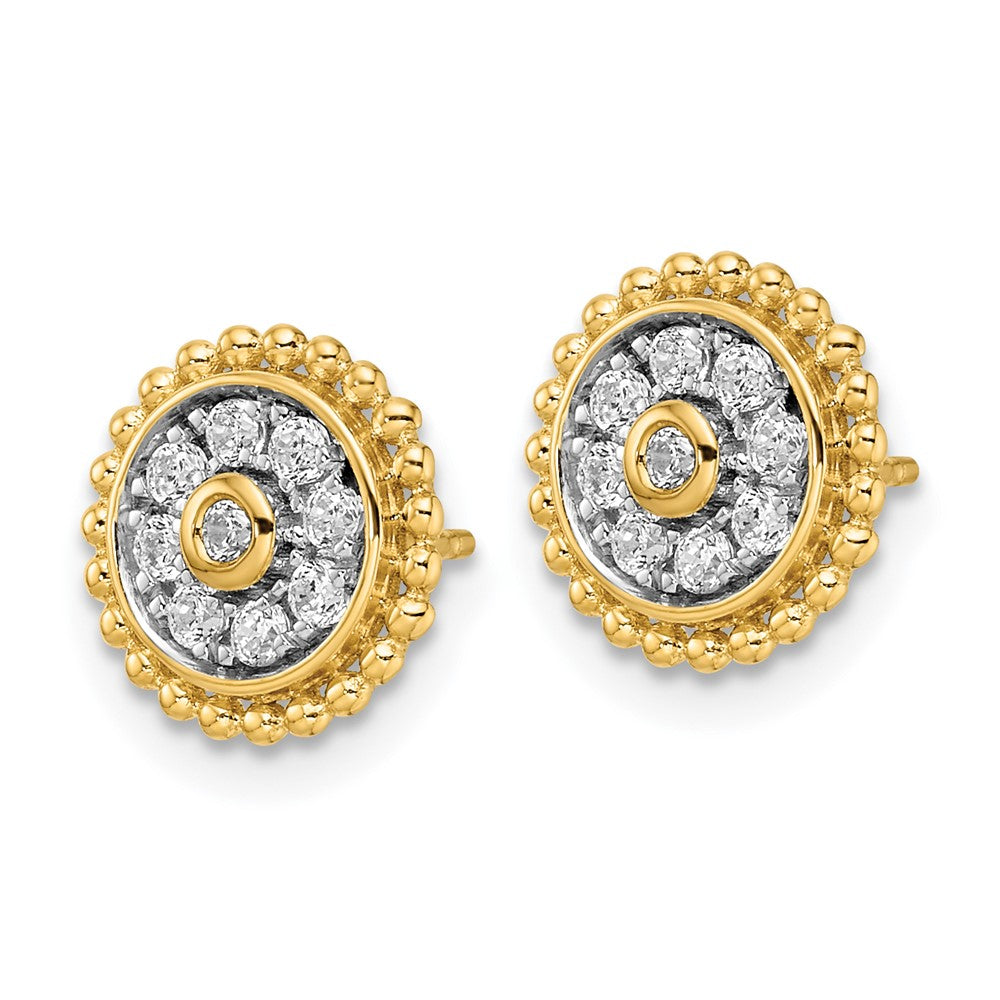 Gold Lab Grown Diamond VS/SI FGH Circle Post Earrings - Model EM9124-033-YLG - Charlie & Co. Jewelry