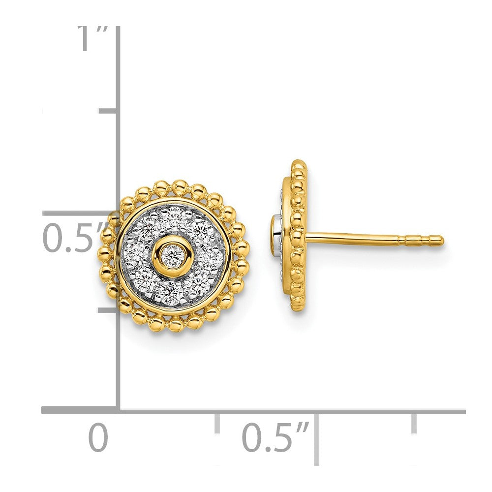 Gold Lab Grown Diamond VS/SI FGH Circle Post Earrings - Model EM9124-033-YLG - Charlie & Co. Jewelry