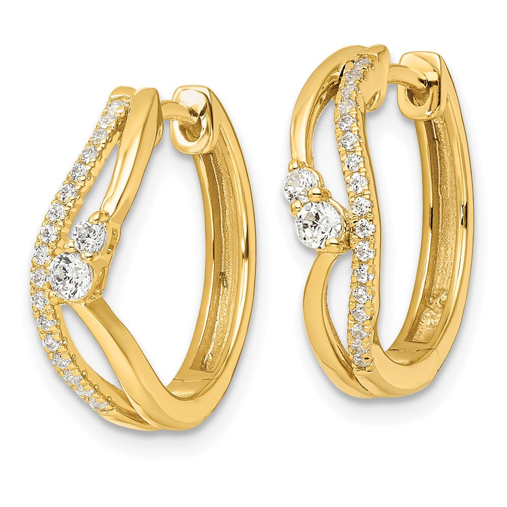 Gold Lab Grown VS/SI FGH Dia Hinged Hoop Earrings - Model EM9654-034-YLG - Charlie & Co. Jewelry