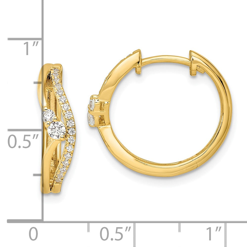 Gold Lab Grown VS/SI FGH Dia Hinged Hoop Earrings - Model EM9654-034-YLG - Charlie & Co. Jewelry