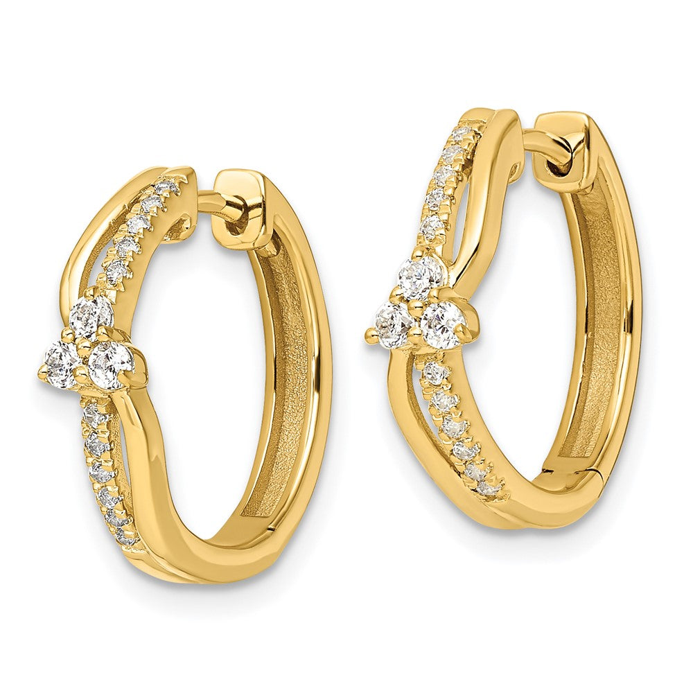 Gold Lab Grown VS/SI FGH Dia Hinged Hoop Earrings - Model EM9655-034-YLG - Charlie & Co. Jewelry