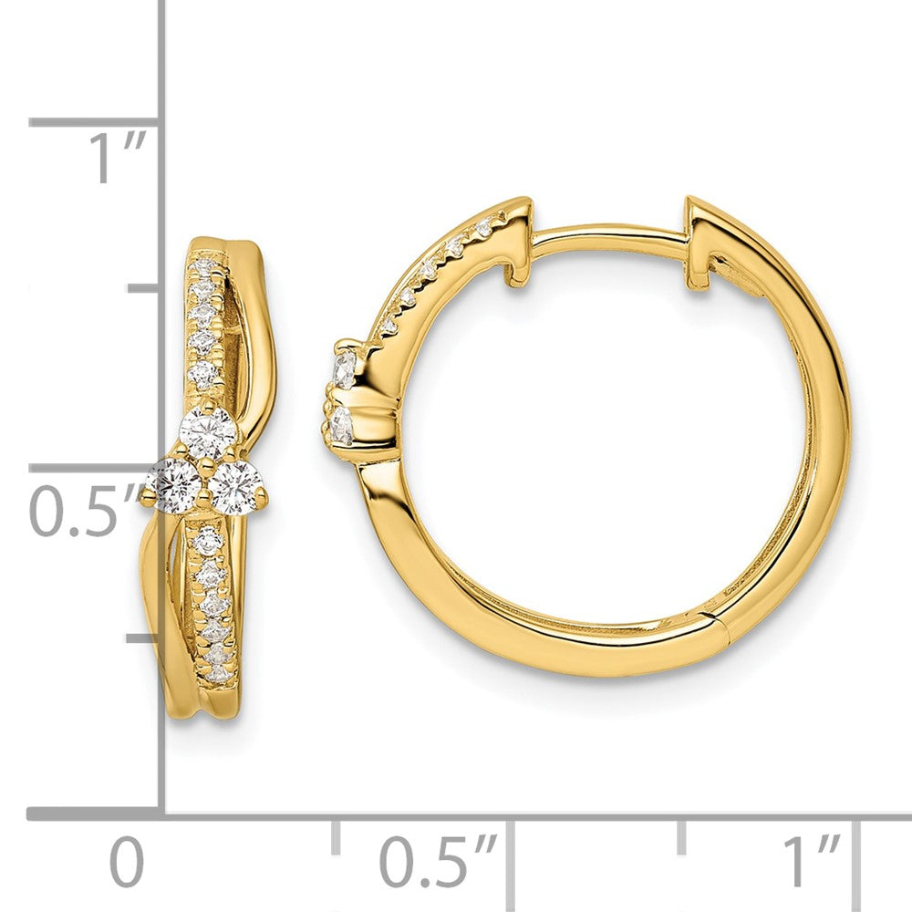 Gold Lab Grown VS/SI FGH Dia Hinged Hoop Earrings - Model EM9655-034-YLG - Charlie & Co. Jewelry