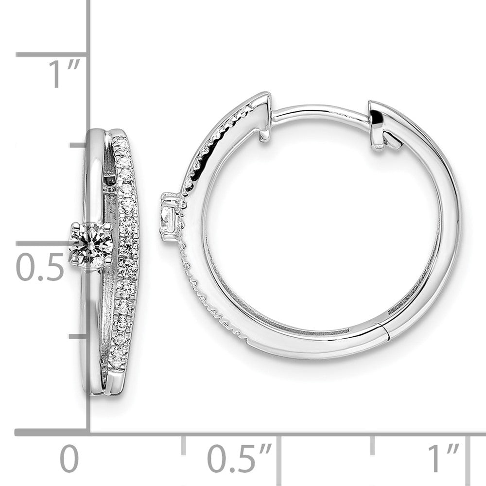 White Gold Lab Grown VS/SI FGH Diamonds Hinged Hoop Earrings - Model EM9656-038-WLG - Charlie & Co. Jewelry