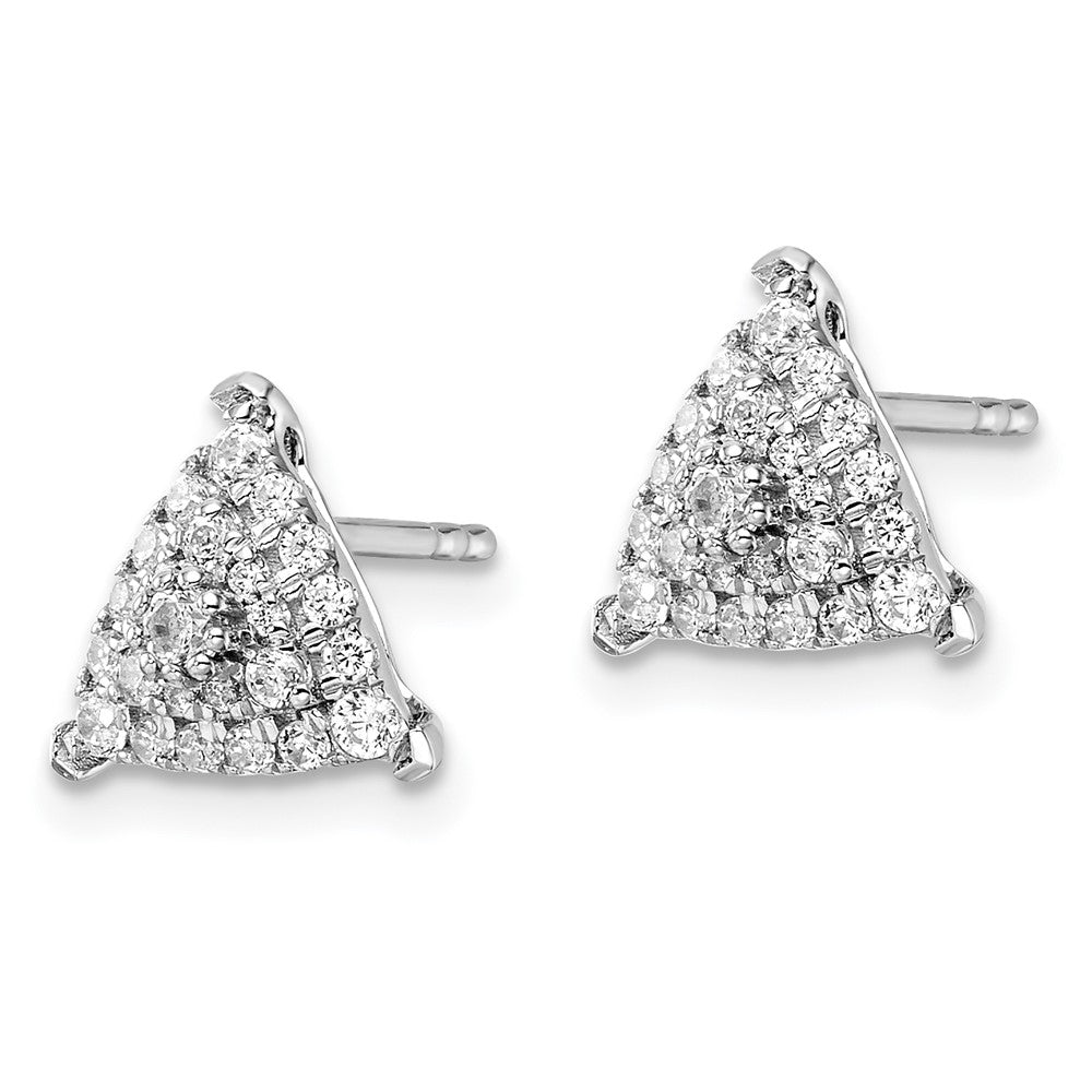 White Gold Lab Grown VS/SI FGH Dia Triangle Cluster Post Earrings - Model EM9664-050-WLG - Charlie & Co. Jewelry