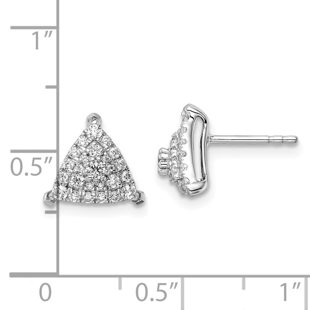 White Gold Lab Grown VS/SI FGH Dia Triangle Cluster Post Earrings - Model EM9664-050-WLG - Charlie & Co. Jewelry