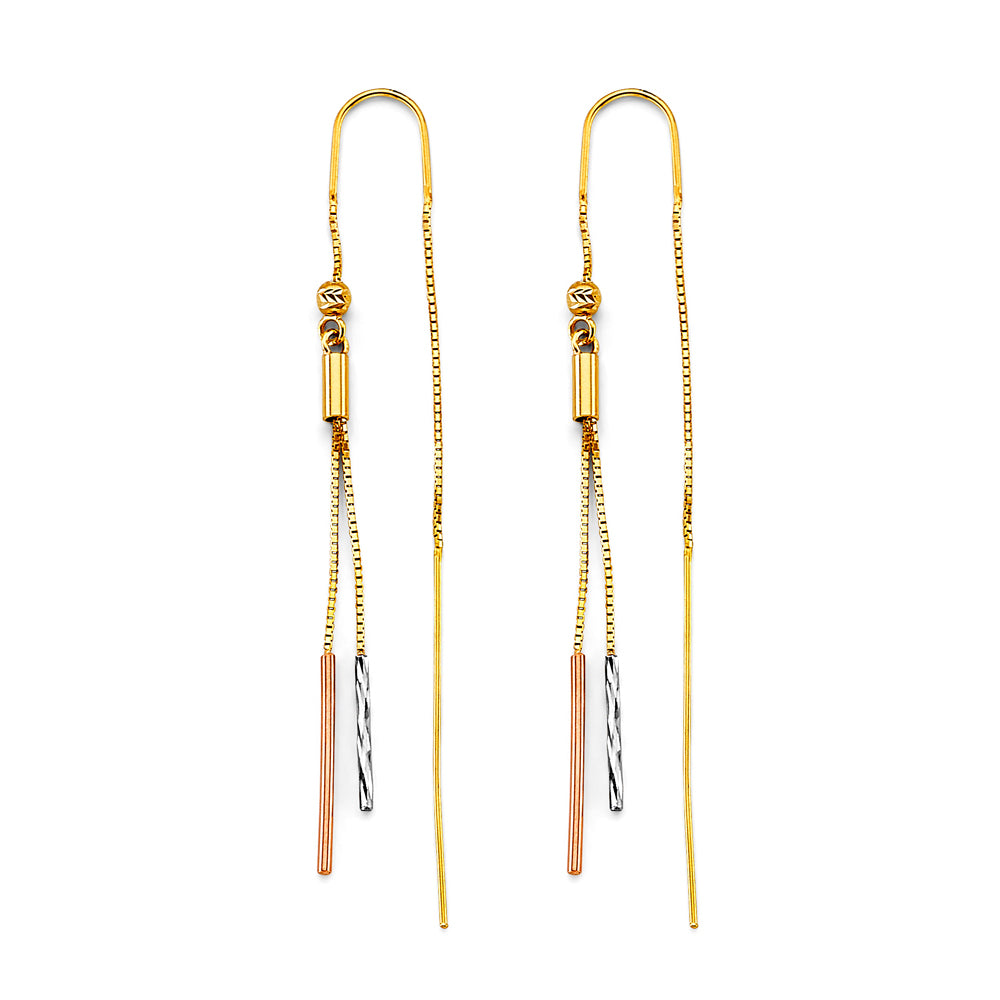 14k 3c Paperclip Chain Earring W/ Leverback - Model ER-2002 - Charlie & Co. Jewelry