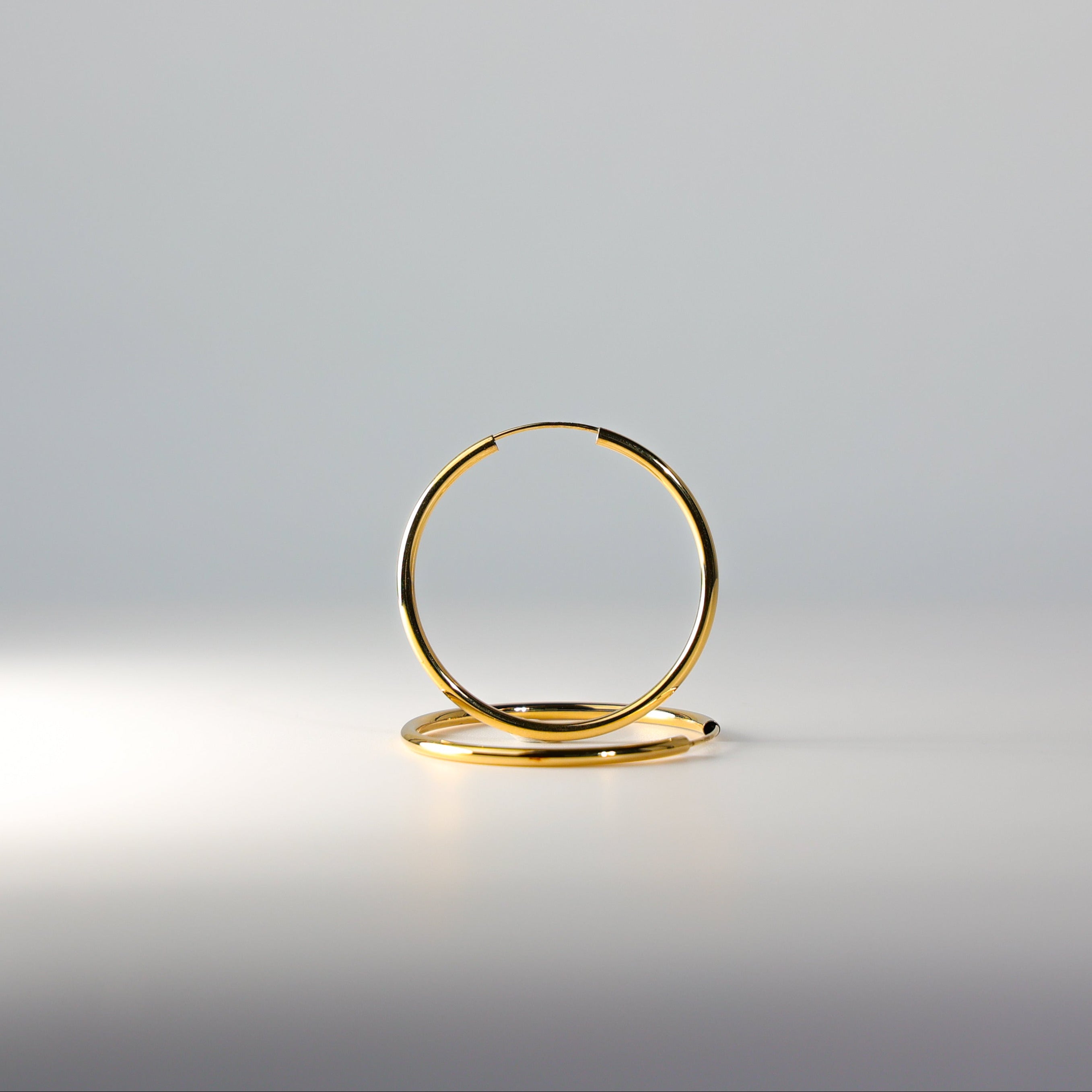 Gold 2mm Endless Hoop Earrings (35mm) - Model 128 - Charlie & Co. Jewelry