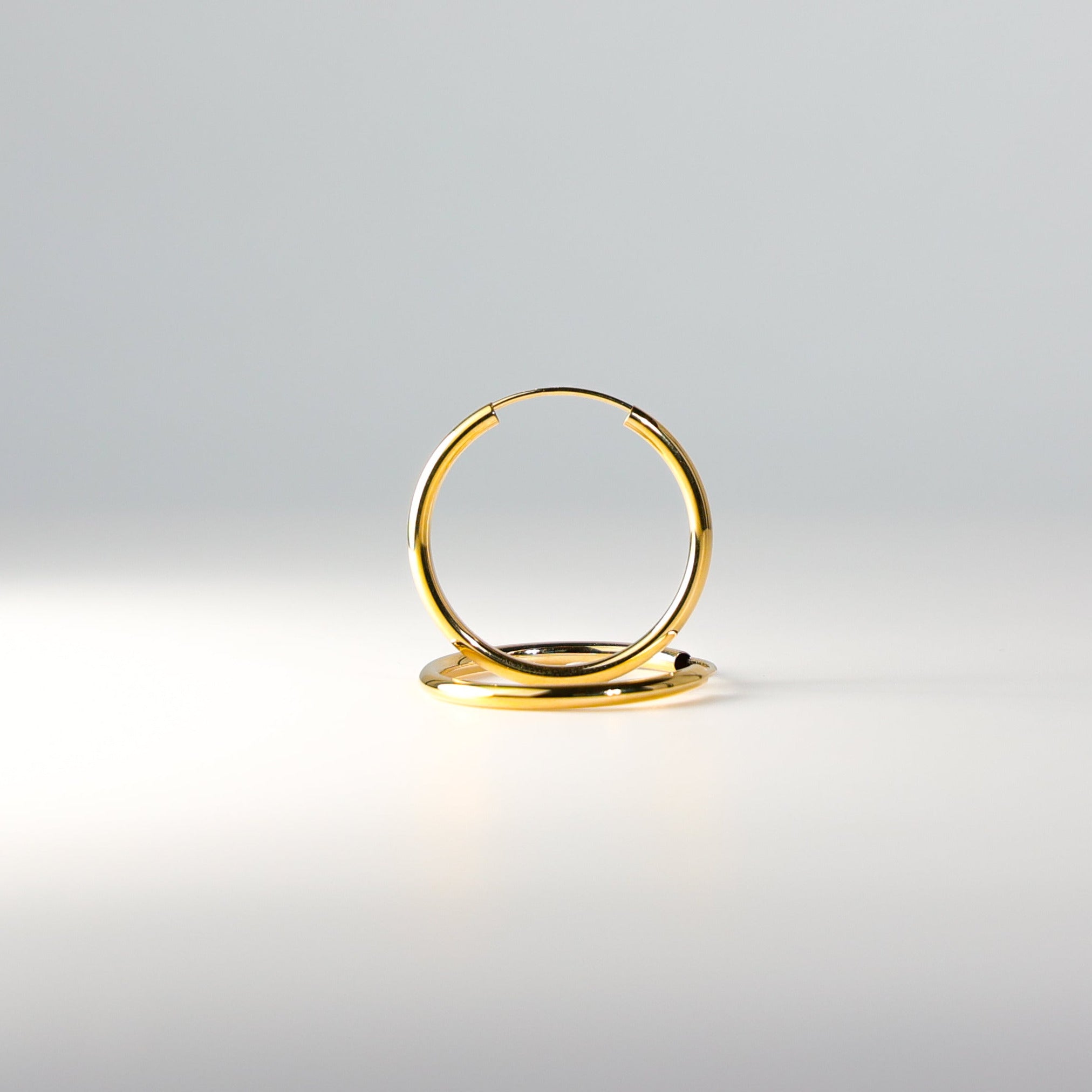 Gold 2mm Endless Hoop Earrings (25mm) - Model 130 - Charlie & Co. Jewelry