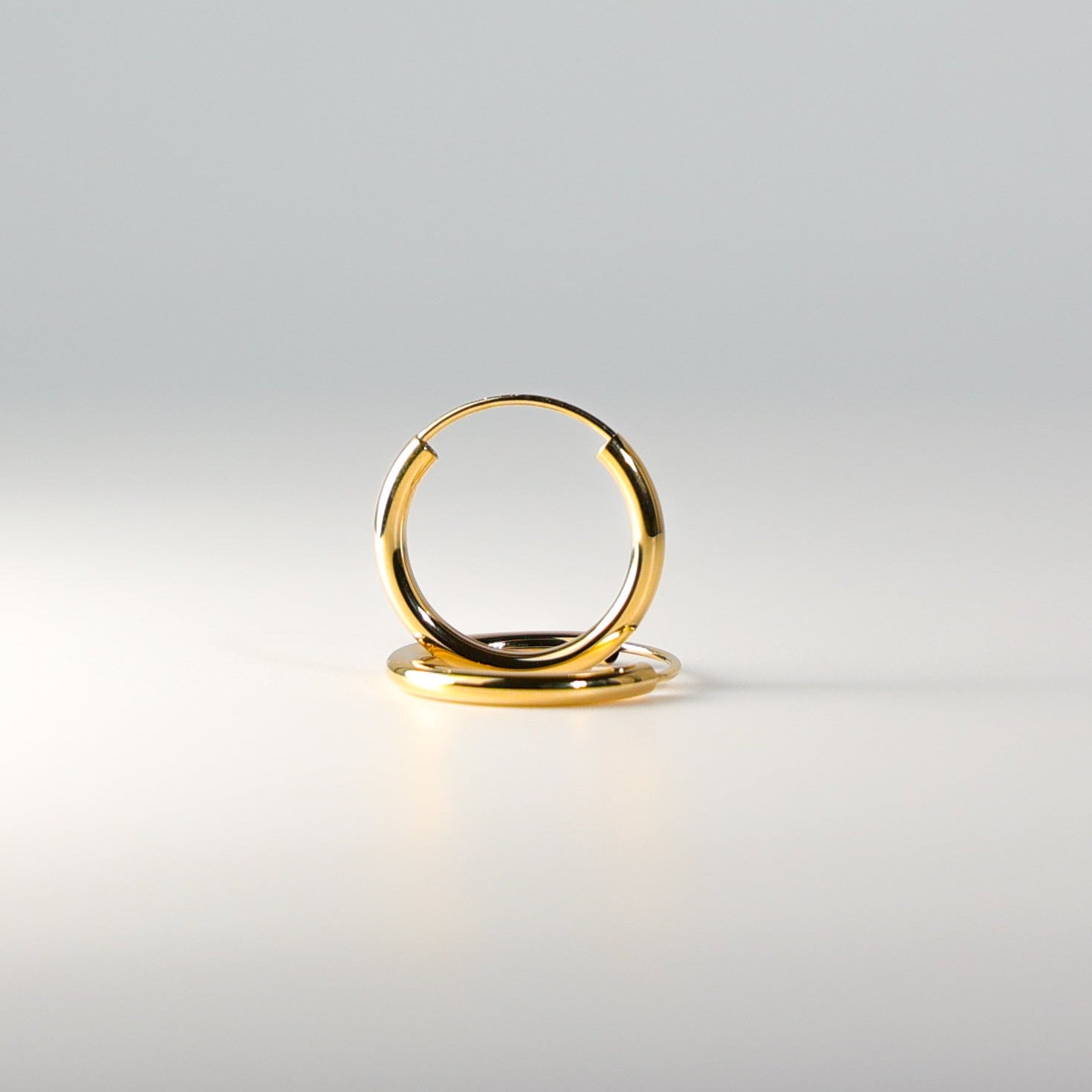 Gold 2mm Endless Hoop Earrings (17mm) - Model 132 - Charlie & Co. Jewelry