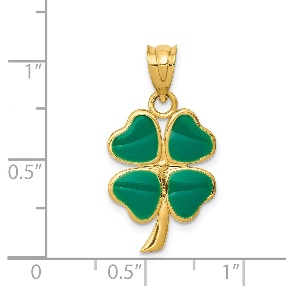Charlie & Co Jewelry | 14k Enameled Four Leaf Clover Pendant - Model FB594