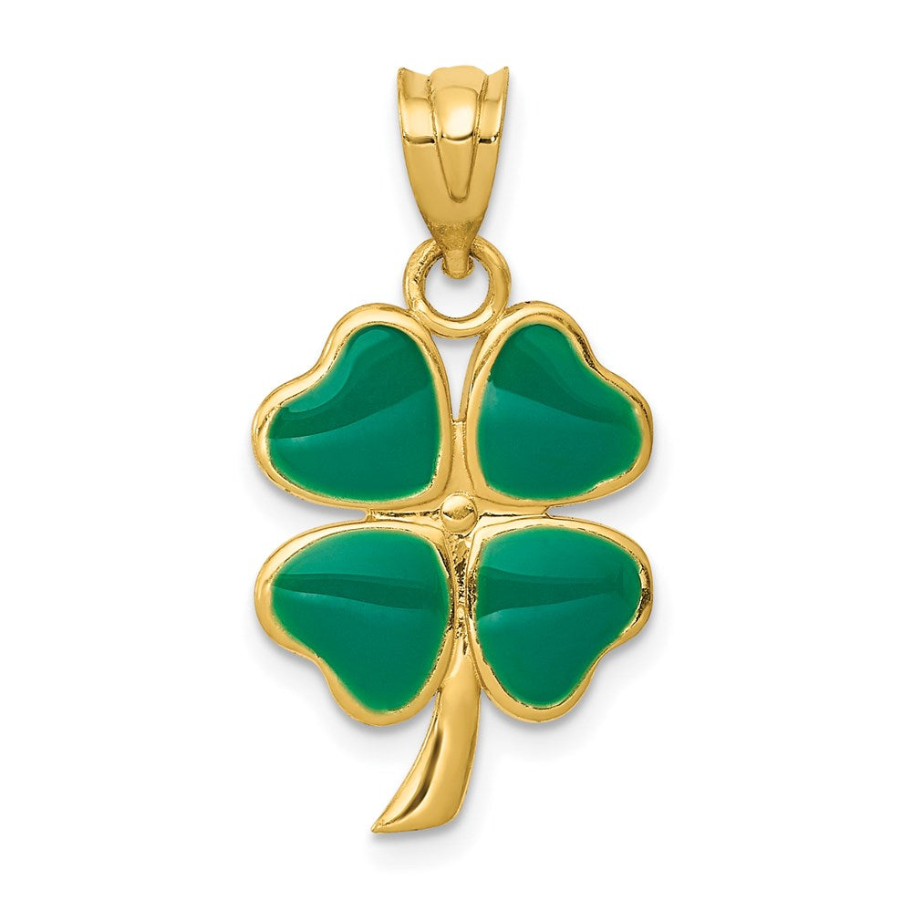 Charlie & Co Jewelry | 14k Enameled Four Leaf Clover Pendant - Model FB594