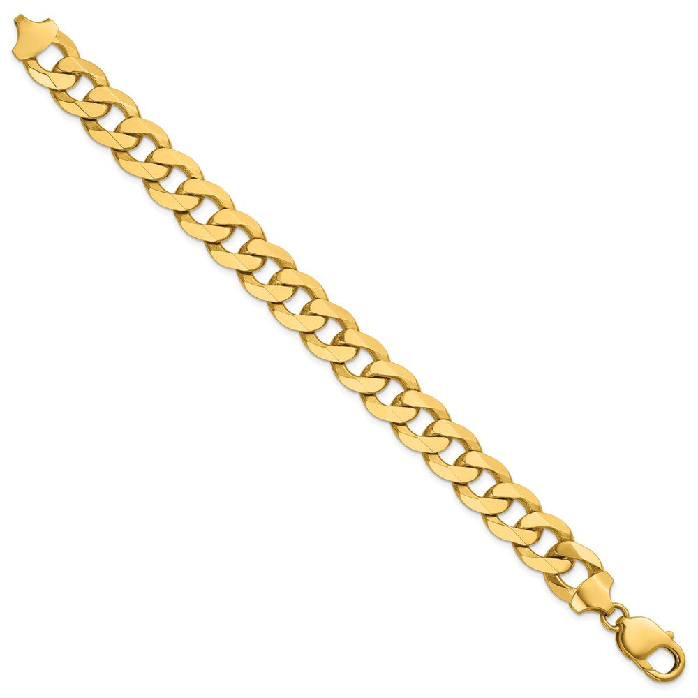 Charlie & Co Jewelry | 14k 12.0mm Flat Beveled Curb Chain Bracelets - Model FBU300