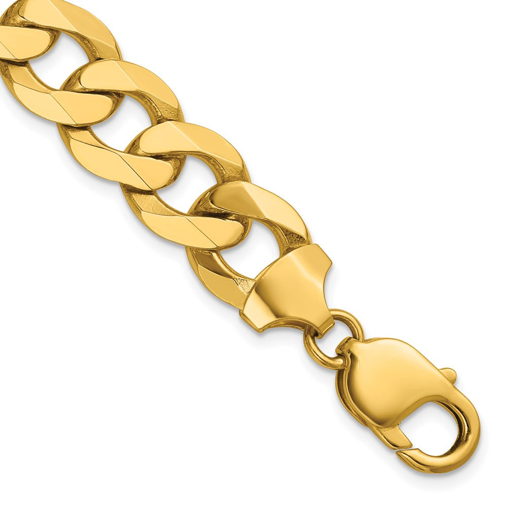 Charlie & Co Jewelry | 14k 12.0mm Flat Beveled Curb Chain Bracelets - Model FBU300