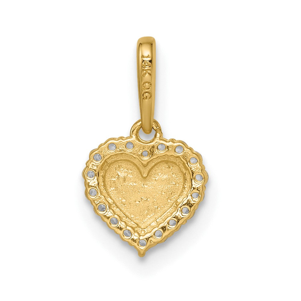 Charlie & Co Jewelry | 14k Madi K Cz Diamond Cut Heart Pendant - Model GK1086