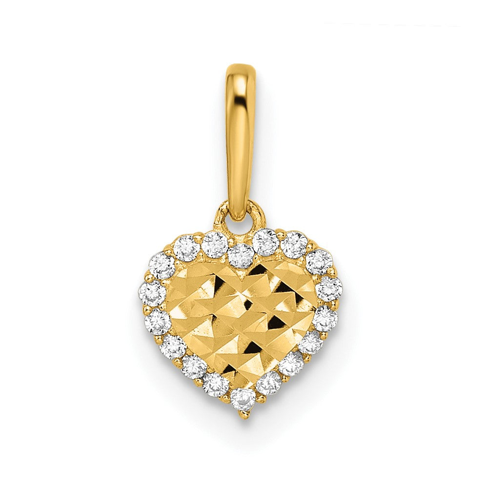 Charlie & Co Jewelry | 14k Madi K Cz Diamond Cut Heart Pendant - Model GK1086