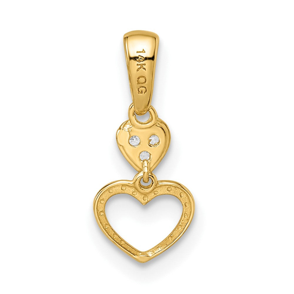Charlie & Co Jewelry | 14k Madi K Cz Hearts Dangle Pendant - Model GK1088