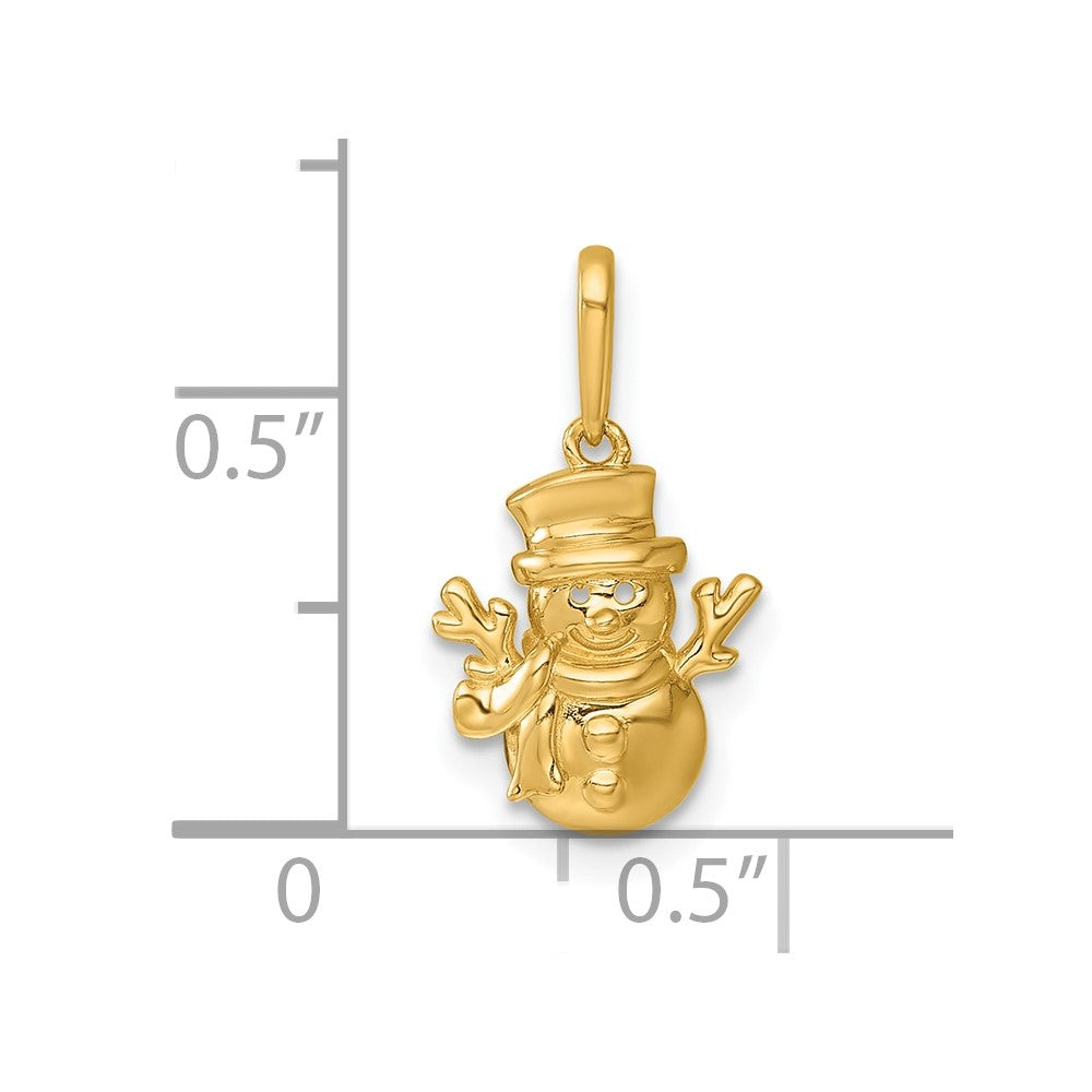 Charlie & Co Jewelry | 14k Madi K Polished Snowman Childrens Charm / Pendant - Model GK1196