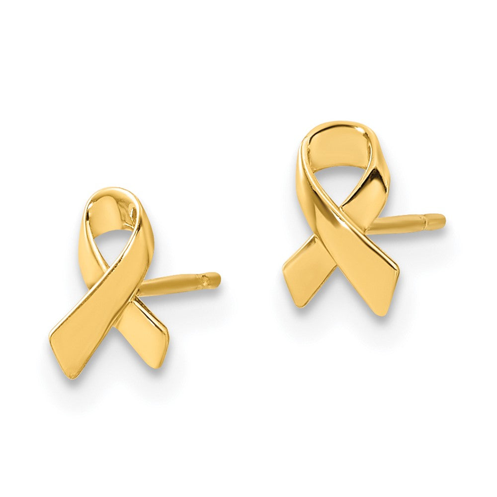 Gold Madi K Awareness Ribbon Post Earrings - Model GK966 - Charlie & Co. Jewelry