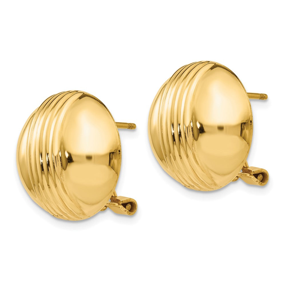 Gold Omega Post Earrings - Model H966 - Charlie & Co. Jewelry