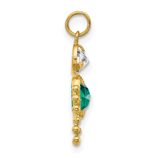 14k May Boy Birthstone Charm - Model XCK165 - Charlie & Co. Jewelry