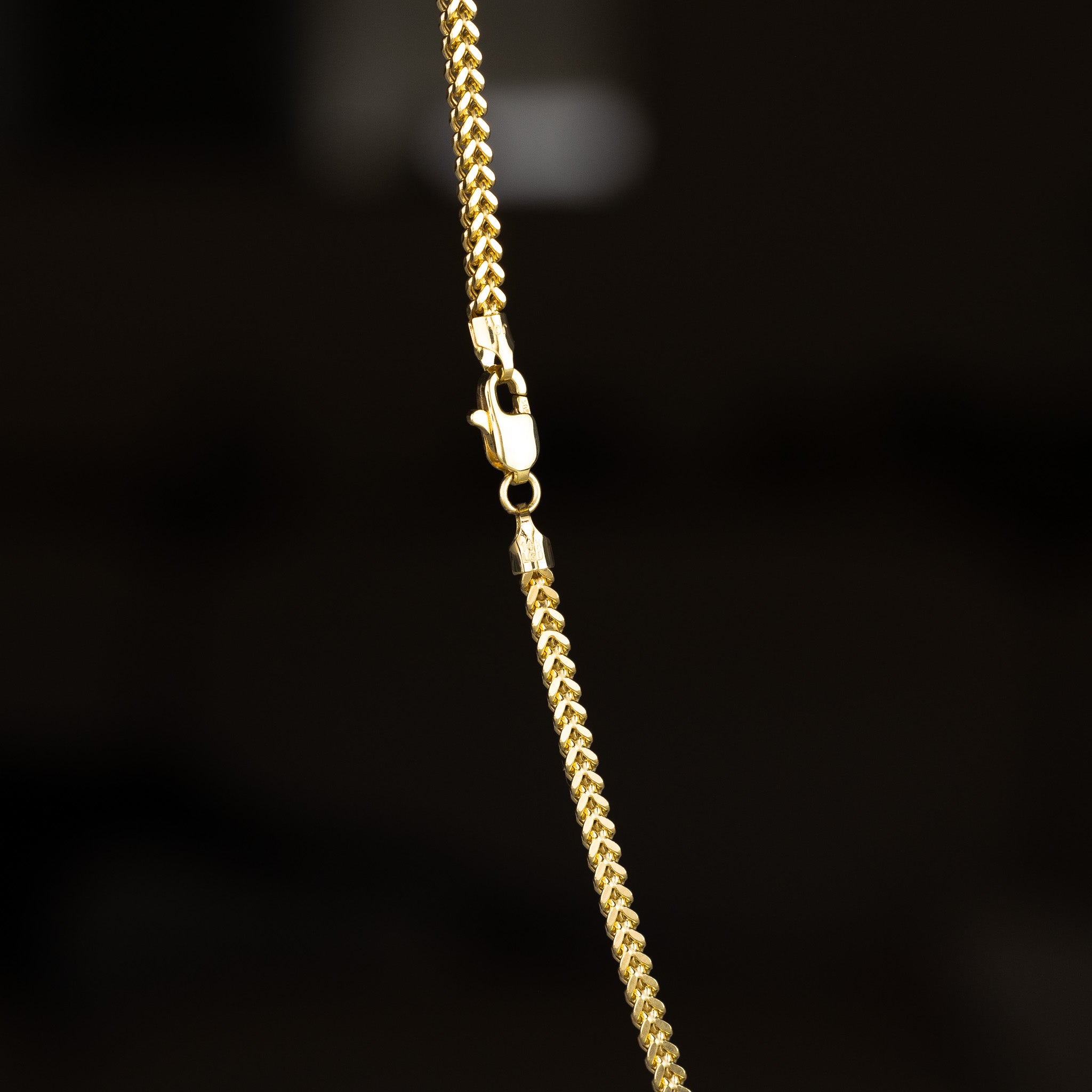 14K Gold 2.7mm Hollow Square Franco Chain - Model 0535