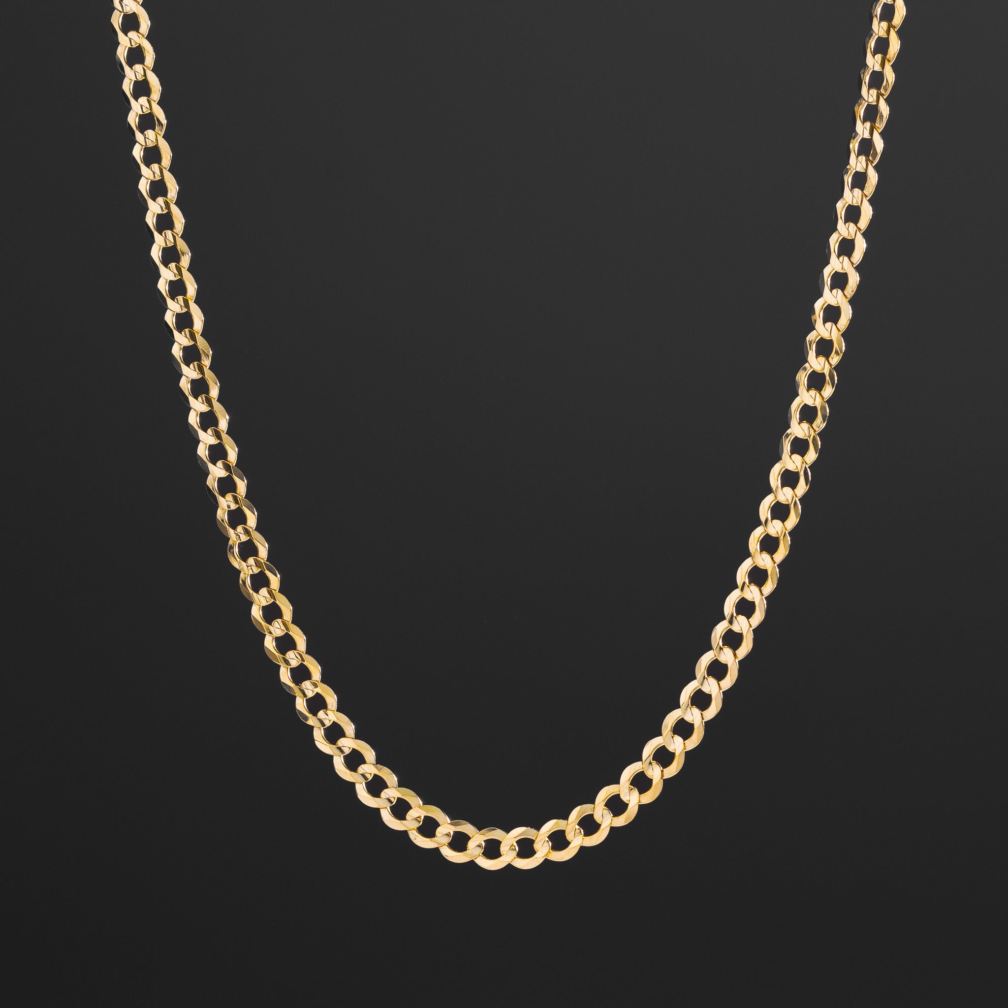 14k Gold 5.7mm Concave Curb Chain - Model CH-0107