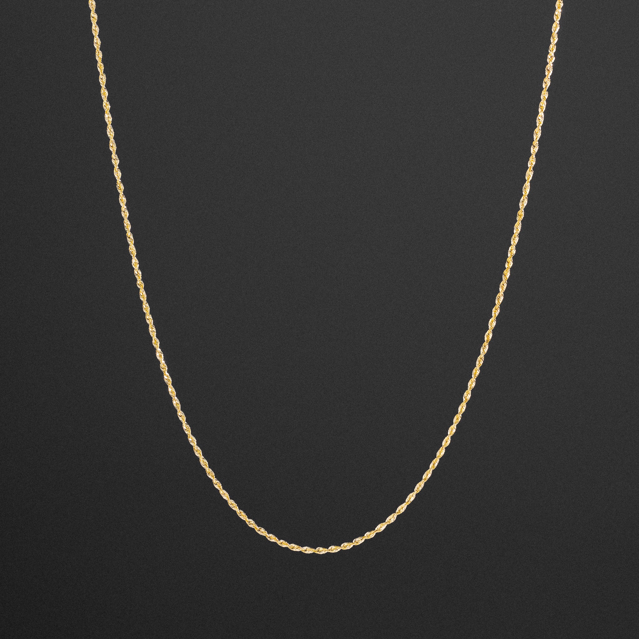 14k Gold 1.5mm Solid Lightweight Diamond-Cut Rope Chain - Model CH-0140