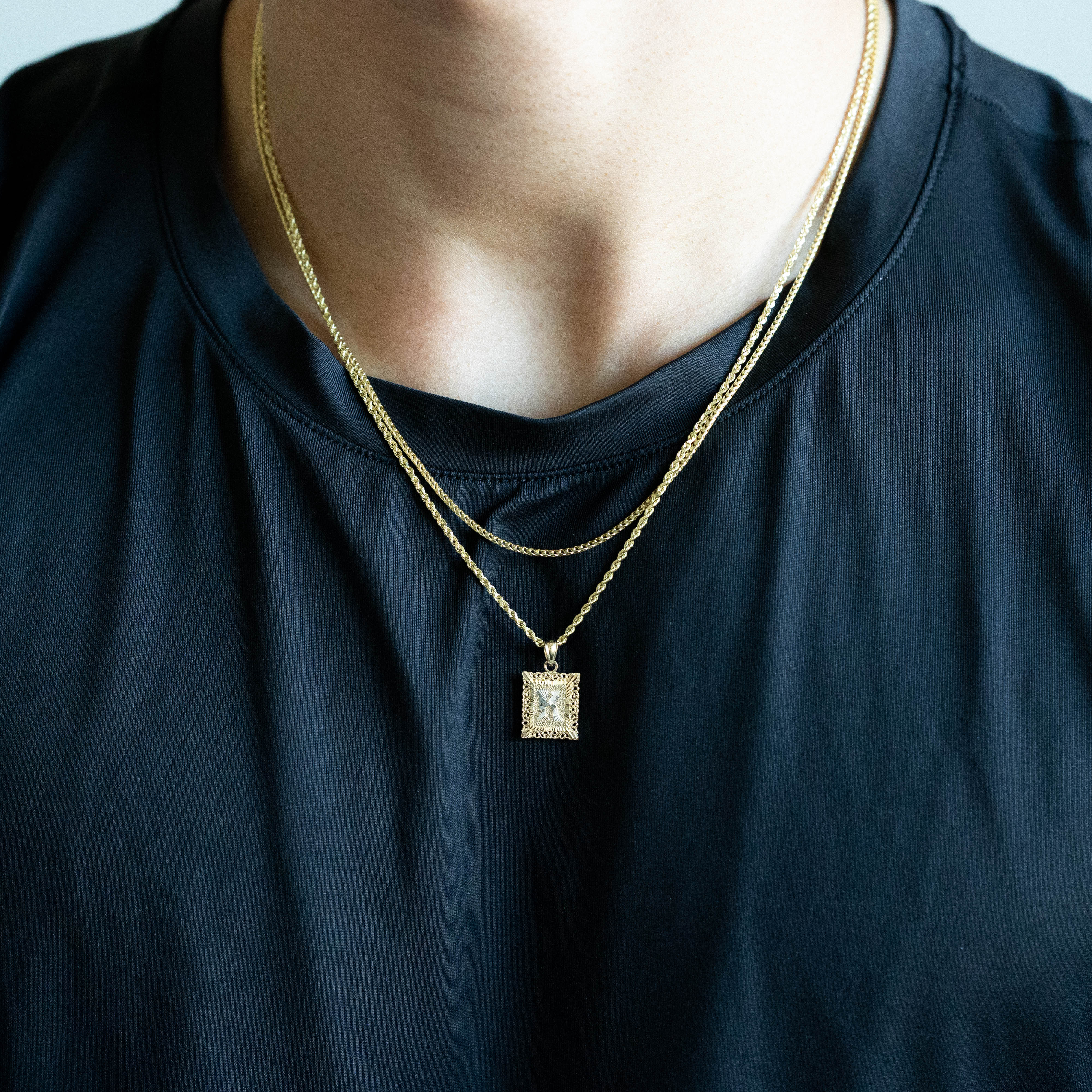 14K Gold Letter K Filigree Pendants | A-Z 14K Gold Pendants - Charlie & Co. Jewelry