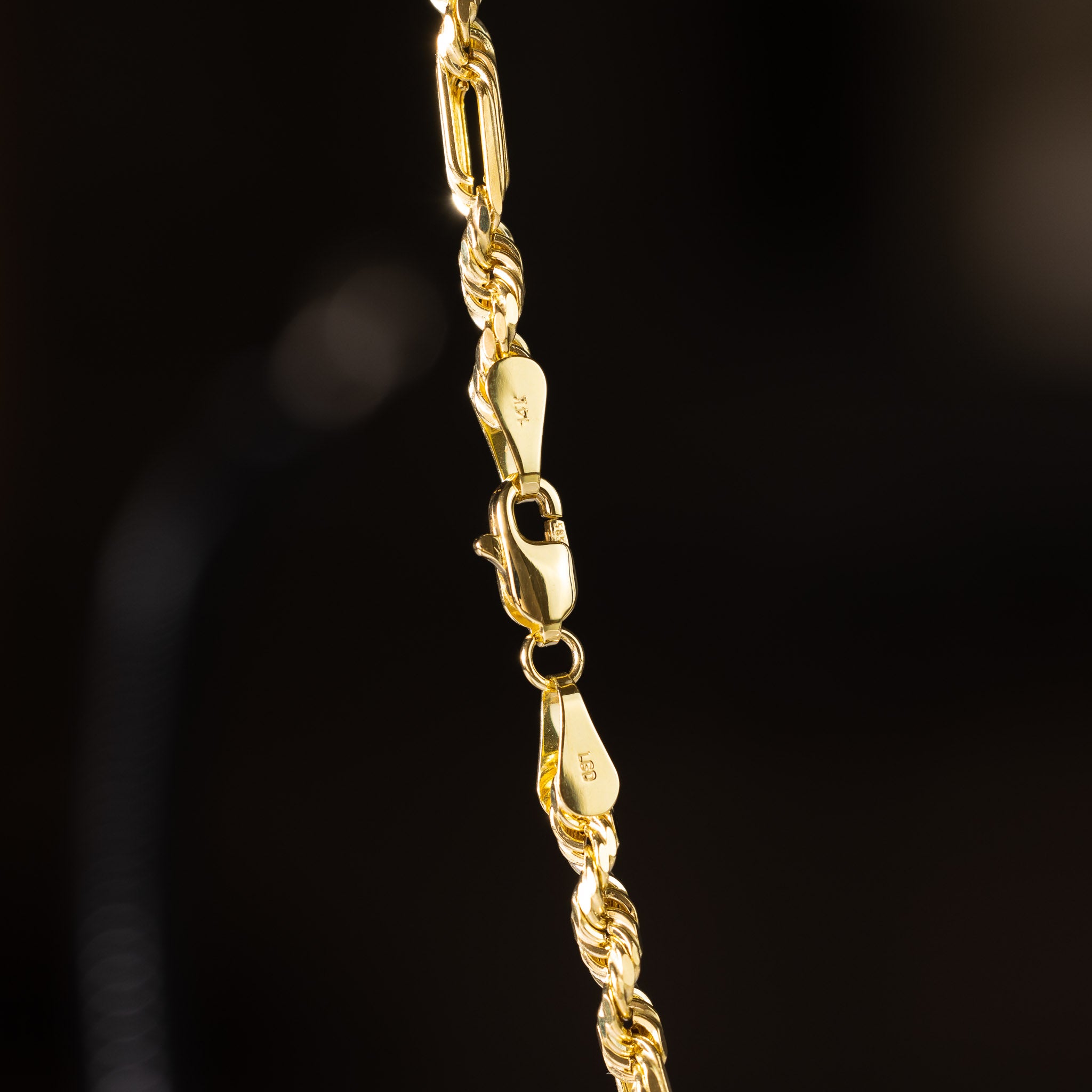 14k Gold 3.5mm Hollow Figaro Rope Chain - Model CH-0604