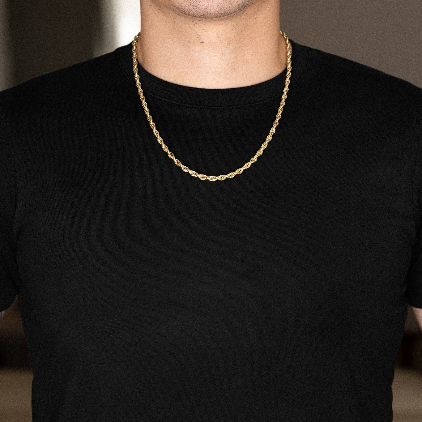 14k Gold 5mm Hollow Diamond-Cut Rope Chain - Model CH-0146