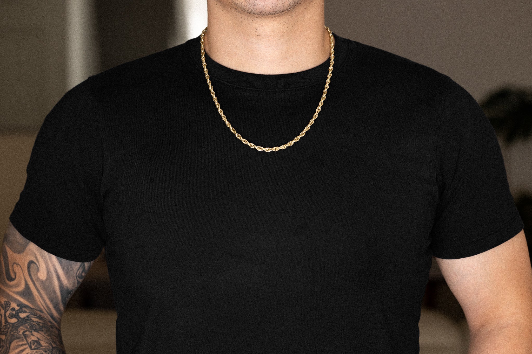 14k Gold 5mm Hollow Diamond-Cut Rope Chain - Model CH-0146