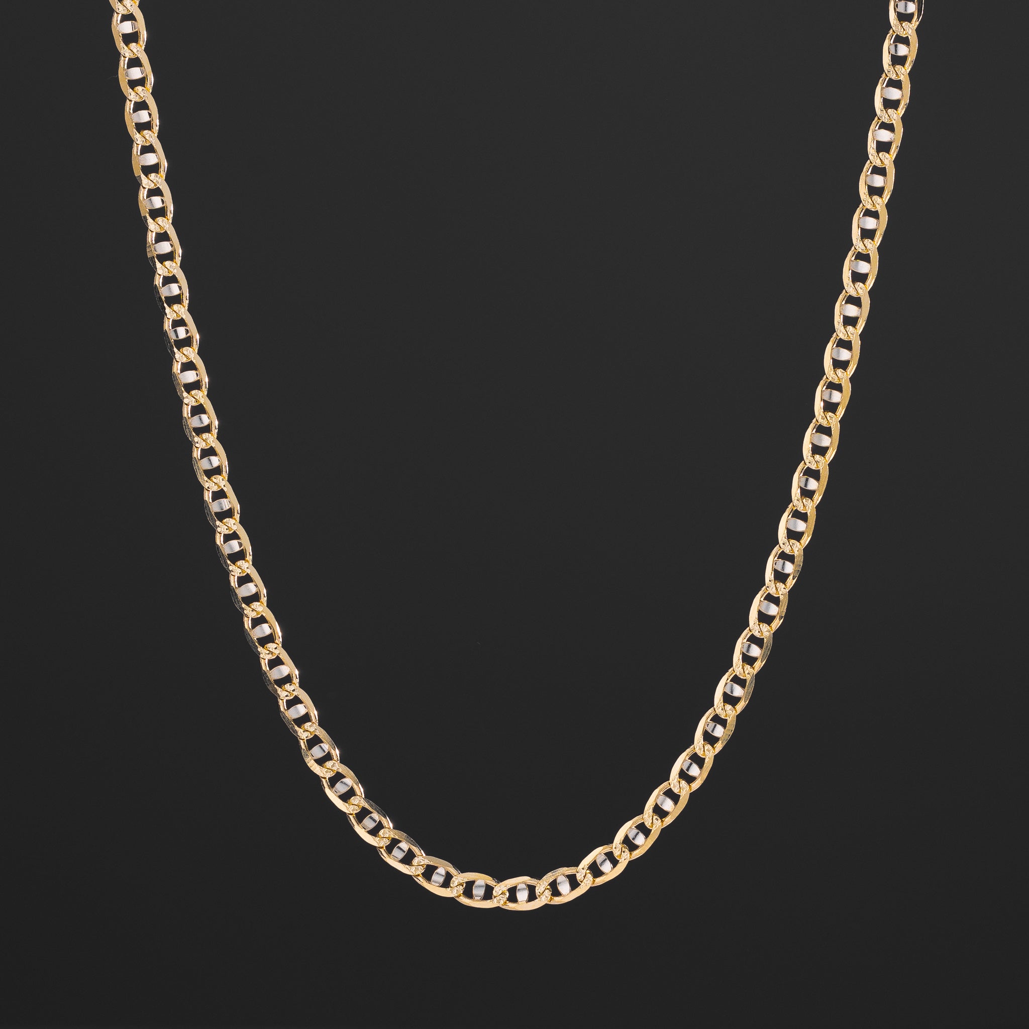 14k Gold 4.2mm Two Tone Light Mariner Chain - Model CH-0640
