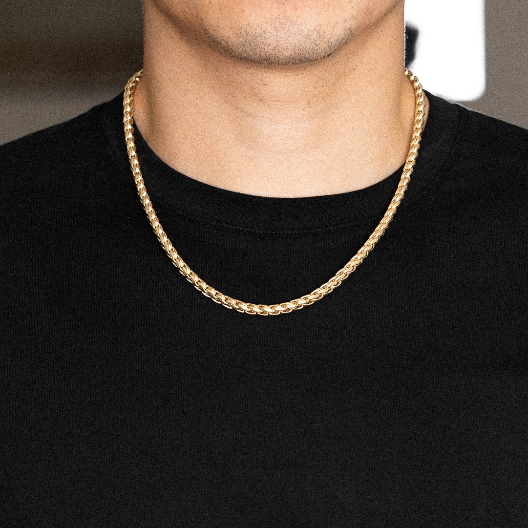 14k Gold 5.0mm Hollow Roundish Franco Chain - Model CH-0646