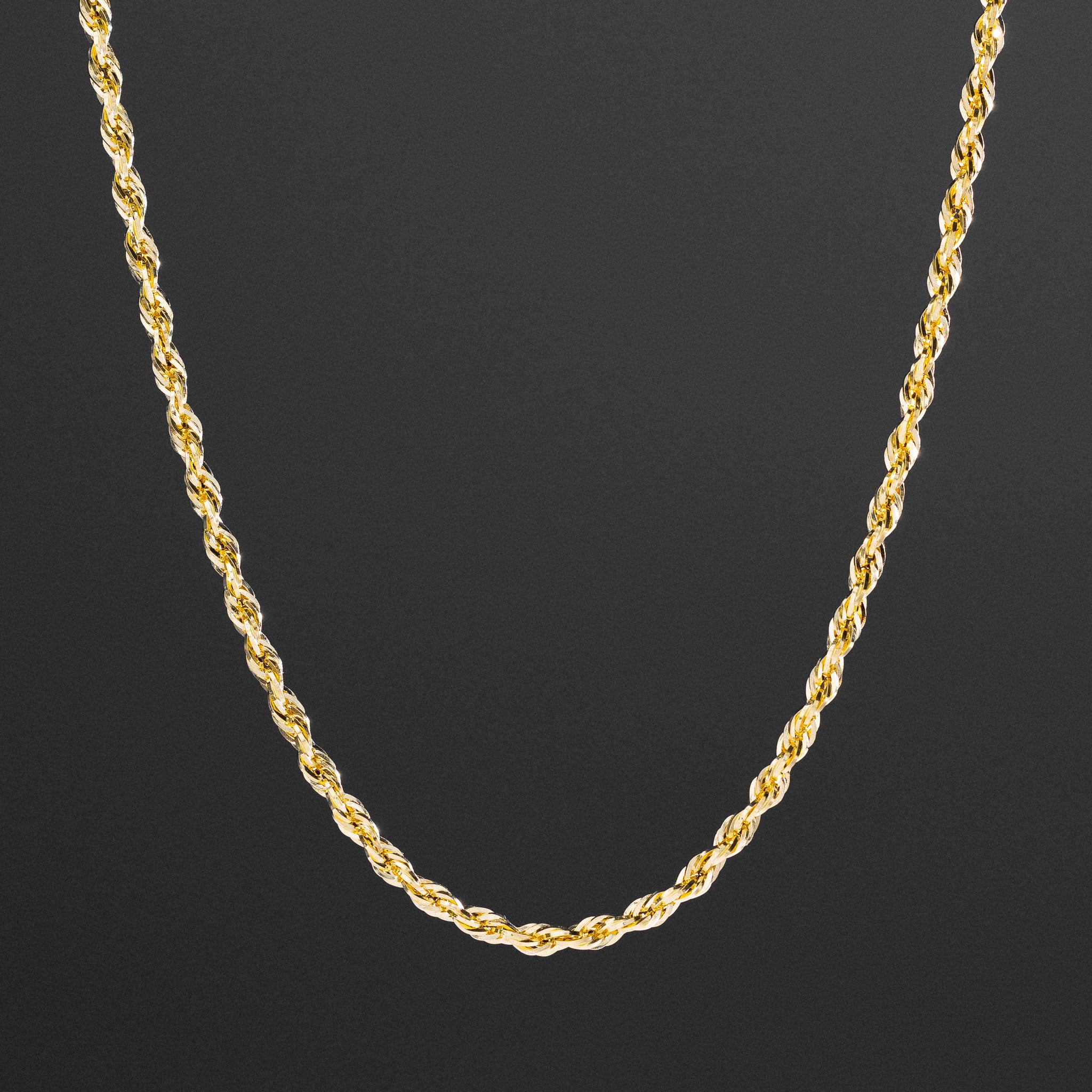 14k Gold 4mm Hollow Diamond-Cut Rope Chain - Model CH-0147