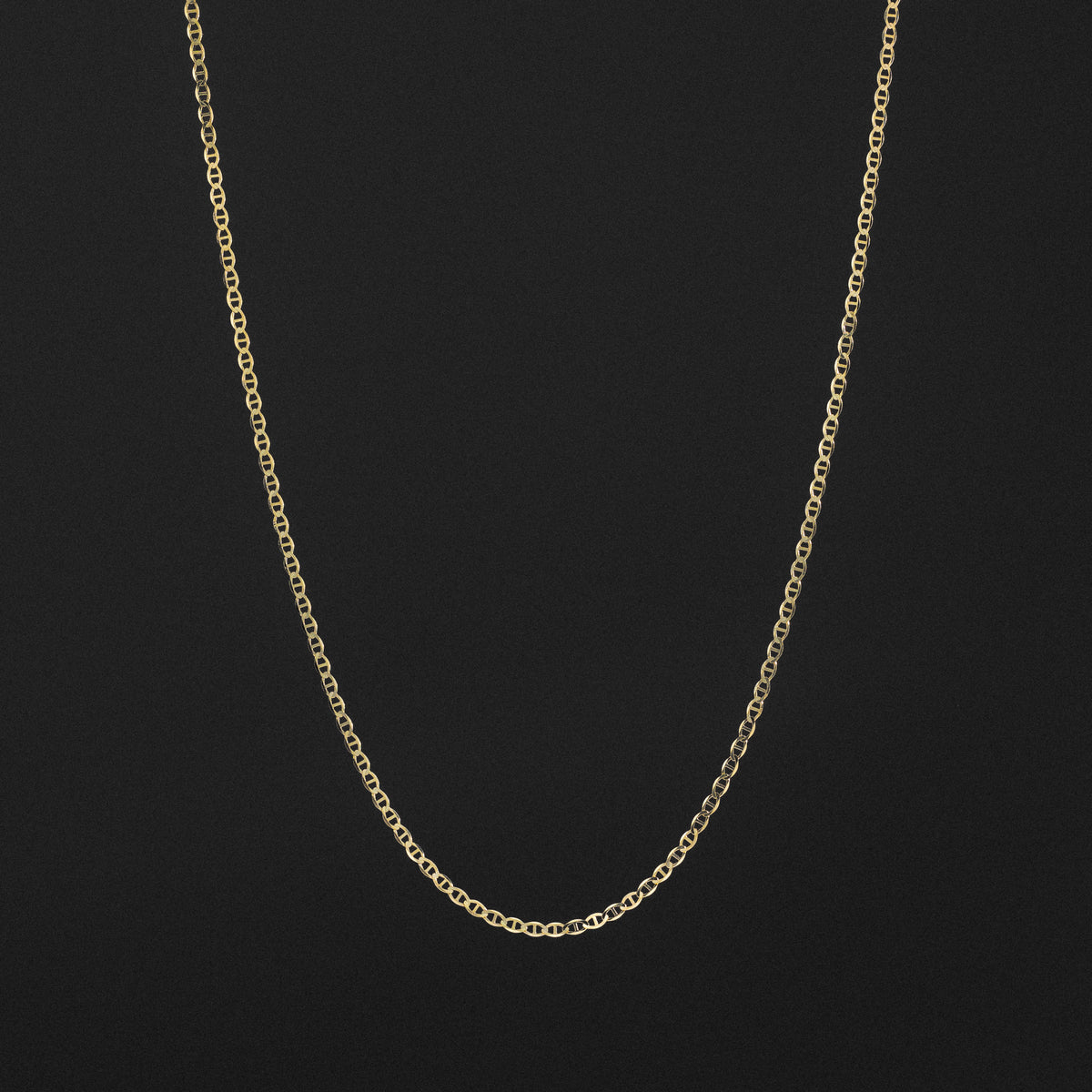 14k Gold 2mm Lightweight Flat Mariner Chain - Model CH-0334