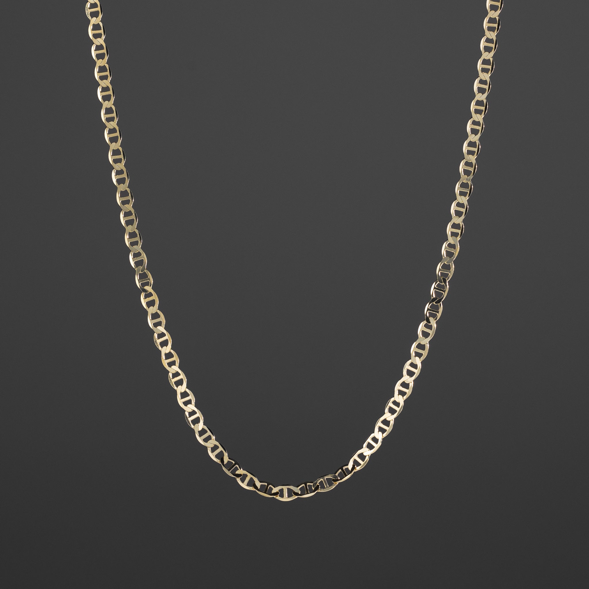 14k Gold 4.4mm Lightweight Flat Mariner Chain - Model CH-0331