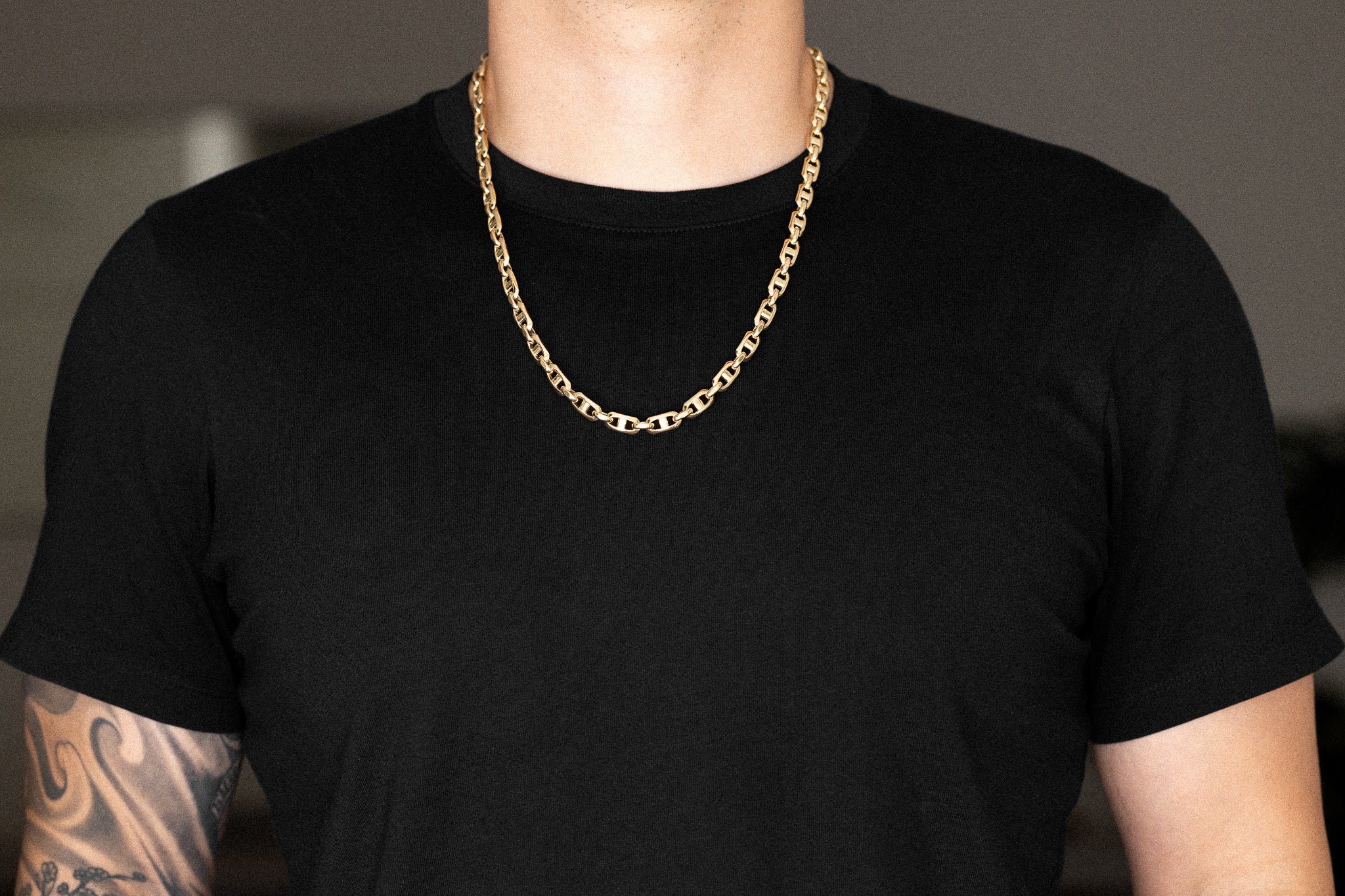 14k Gold 7.2mm Hollow Anchor Chain - Model CH-0599