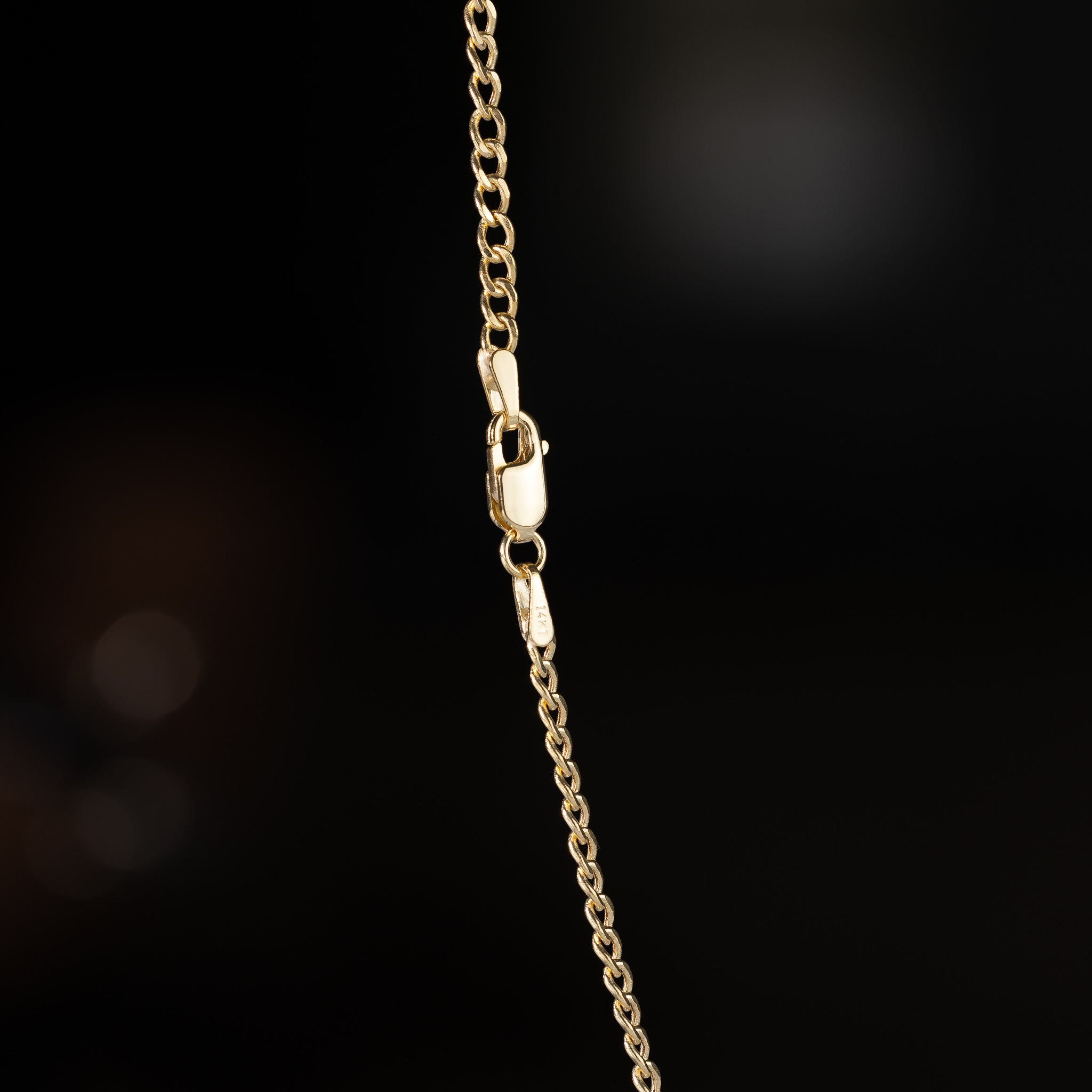 14k Gold 2.3mm Lightweight Curb Chain - Model CH-0167