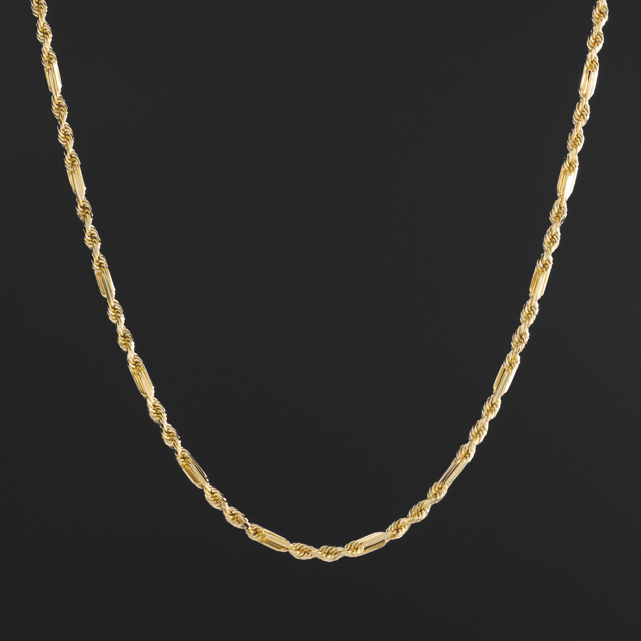14k Gold 3mm Hollow Figaro Rope Chain - Model CH-0605