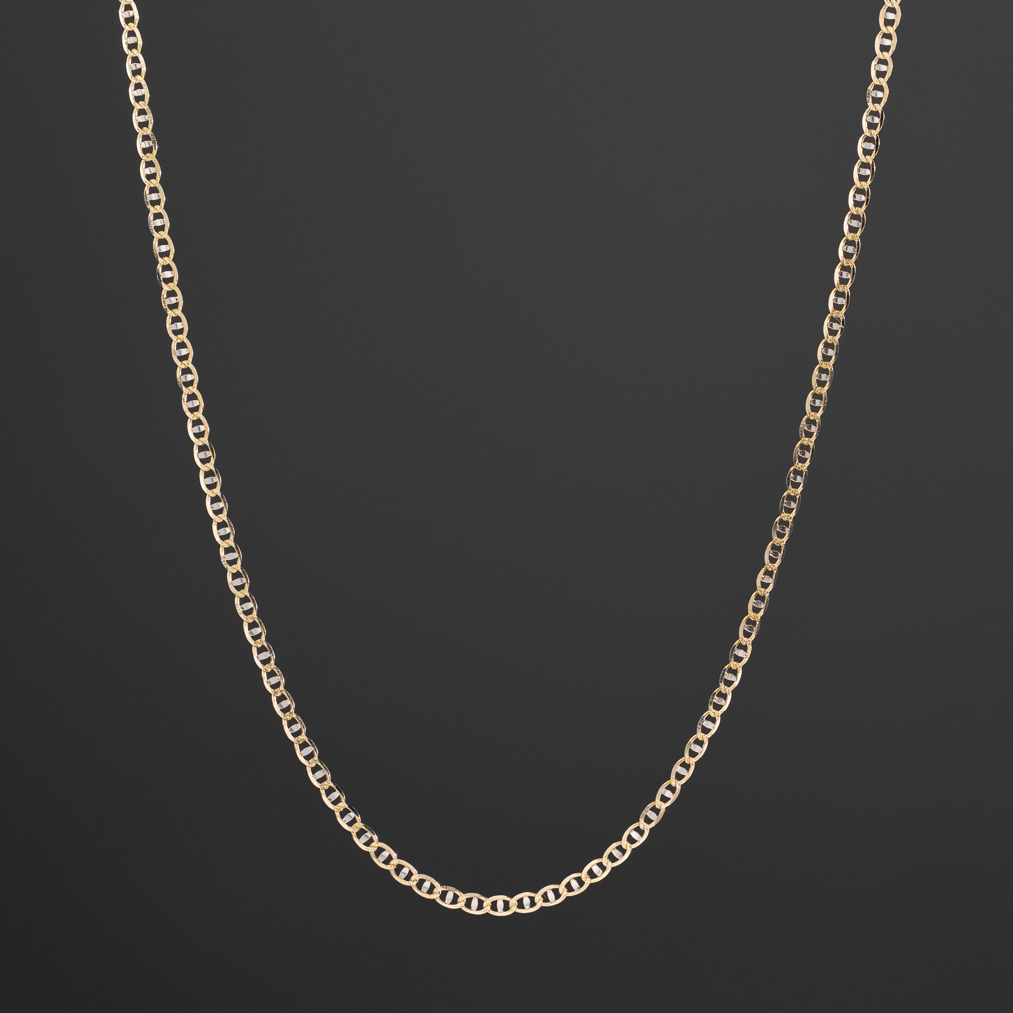 14k Gold 2.9mm Two Tone Light Mariner Chain - Model CH-0642