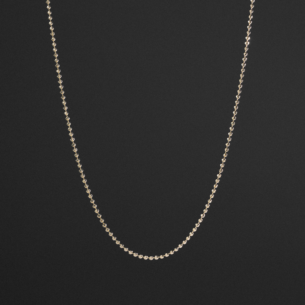 14k Gold 2mm Solid Moon-cut Bead Chain - Model CH-0472 - Charlie & Co. Jewelry